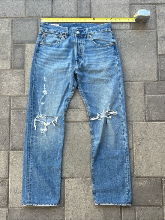 Levi's Other - Levi's Light Blue Straight Leg Jeans with Distressed Knees